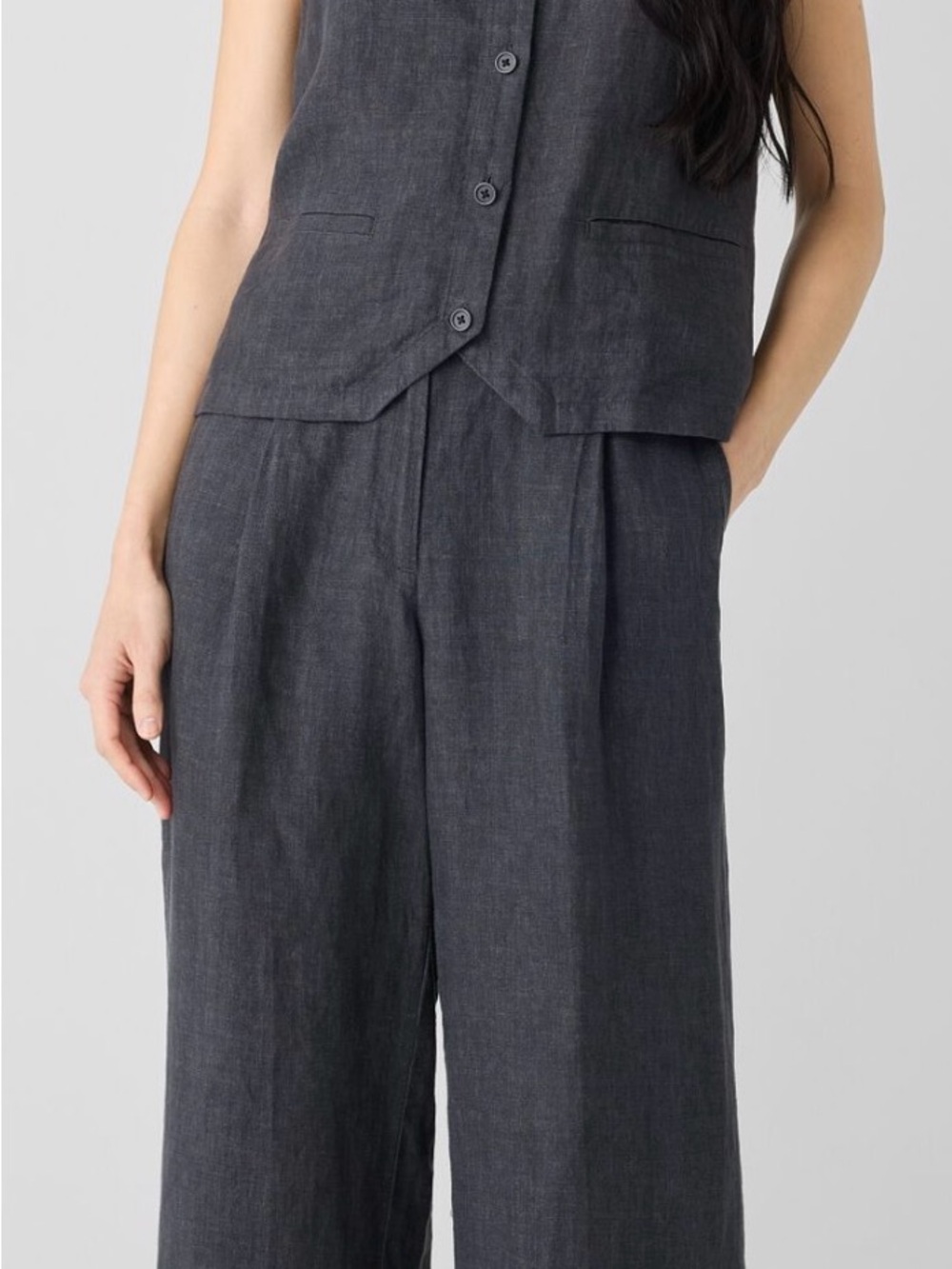 Eileen Fisher Linen Délavé Trouser Pant size L